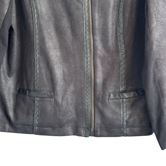 Style & Co Black Blazer Sz M Front Zip Women Blazer Jacket - Picture 12 of 12